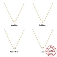 Sterling Silver Simple Style Number Plating Pendant Necklace main image 1