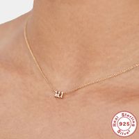 Sterling Silver Simple Style Number Plating Pendant Necklace main image 2