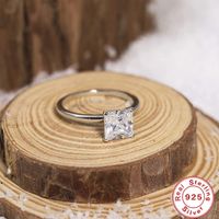Elegant Einfacher Stil Geometrisch Sterling Silber Überzug Zirkon Ringe main image 7