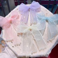 Girl's Cute Sweet Bow Knot Cloth Lace Hair Clip main image 5
