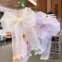 Girl's Cute Sweet Bow Knot Cloth Lace Hair Clip main image 4