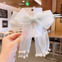 Girl's Cute Sweet Bow Knot Cloth Lace Hair Clip sku image 1