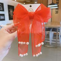 Girl's Cute Sweet Bow Knot Cloth Lace Hair Clip sku image 2