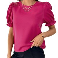 Women's Blouse Short Sleeve Blouses Elegant Streetwear Solid Color main image 5