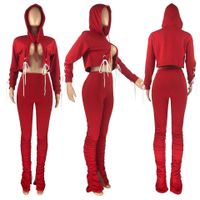 Daily Street Women's Casual Streetwear Solid Color Spandex Polyester Pants Sets Pants Sets main image 5