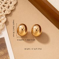 1 Pair Classical Geometric Round Plating Arylic Ear Studs main image 2