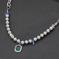 Classic Style Round 304 Stainless Steel Beaded Unisex Pendant Necklace main image 3