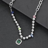 Classic Style Round 304 Stainless Steel Beaded Unisex Pendant Necklace main image 6
