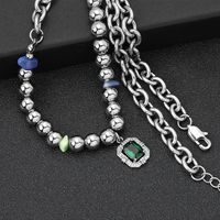 Classic Style Round 304 Stainless Steel Beaded Unisex Pendant Necklace main image 7