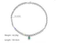 Classic Style Round 304 Stainless Steel Beaded Unisex Pendant Necklace main image 2