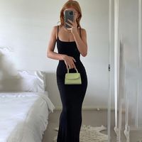 Women's Strap Dress Simple Style Strap Sleeveless Solid Color Maxi Long Dress Daily main image 8