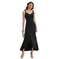 Women's Regular Dress Trumpet Dress Elegant V Neck Ruffles Sleeveless Solid Color Maxi Long Dress Daily main image 4