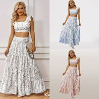 Daily Street Women's Elegant Flower Spandex Polyester Skirt Sets Skirt Sets main image 6