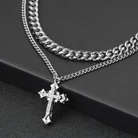 304 Stainless Steel Hip-Hop Cross Necklace main image 4