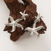1 Pair Vacation Beach Starfish Stainless Steel 18k Gold Plated Ear Studs main image 3