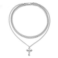 304 Stainless Steel Hip-Hop Cross Necklace sku image 1