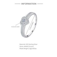 Elegant Simple Style Geometric Sterling Silver Plating Zircon Rings main image 3