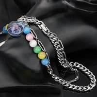 304 Stainless Steel Classic Style Beaded Round Color Block Necklace main image 7
