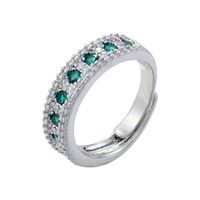 Wholesale Elegant Color Block Copper Plating Inlay Zircon Open Rings main image 4