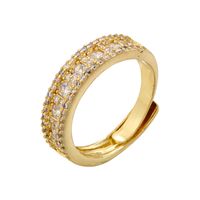 Großhandel Elegant Farbblock Kupfer Überzug Inlay Zirkon Offener Ring sku image 5