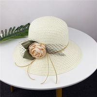 Women's Pastoral Flower Flowers Big Eaves Straw Hat sku image 3