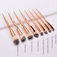 Simple Style Classic Style Gold Artificial Fiber Metal Metal Handle Makeup Brushes 1 Set main image 3