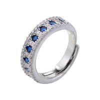 Großhandel Elegant Farbblock Kupfer Überzug Inlay Zirkon Offener Ring sku image 4