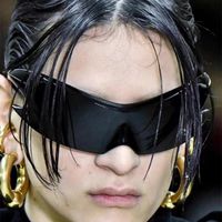 Streetwear Cool Style Geometric Pc Special-shaped Mirror Frameless Women's Sunglasses main image 4