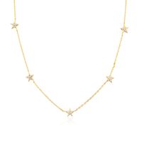 Simple Style Star Sterling Silver 18k Gold Plated White Gold Plated Pendant Necklace main image 1