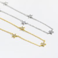 Simple Style Star Sterling Silver 18k Gold Plated White Gold Plated Pendant Necklace main image 6