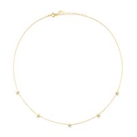 Simple Style Star Sterling Silver 18k Gold Plated White Gold Plated Pendant Necklace main image 3