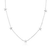 Simple Style Star Sterling Silver 18k Gold Plated White Gold Plated Pendant Necklace sku image 1