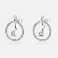 1 Pair Elegant Simple Style Geometric Plating Sterling Silver White Gold Plated Ear Studs main image 6