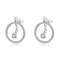 1 Pair Elegant Simple Style Geometric Plating Sterling Silver White Gold Plated Ear Studs sku image 1