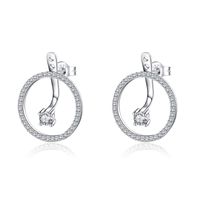 1 Paire Élégant Style Simple Géométrique Placage Argent Sterling Or Blanc Plaqué Boucles D'oreilles sku image 1