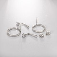 1 Pair Elegant Simple Style Geometric Plating Sterling Silver White Gold Plated Ear Studs main image 3