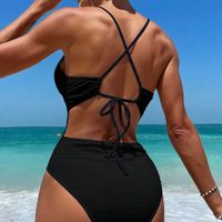 Women's Basic Classic Style Solid Color 1 Piece One Piece Swimwear main image 5