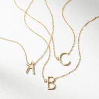 Argent Sterling Style Simple Lettre Pendentif main image 1