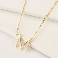 Sterling Silver Simple Style Letter Pendant Necklace main image 6