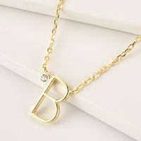 Sterling Silver Simple Style Letter Pendant Necklace main image 5