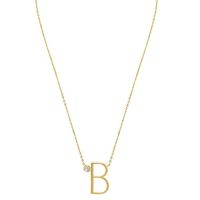 Sterling Silver Simple Style Letter Pendant Necklace sku image 2
