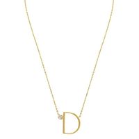 Sterling Silver Simple Style Letter Pendant Necklace sku image 4
