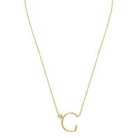 Sterling Silver Simple Style Letter Pendant Necklace sku image 7