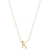 Sterling Silver Simple Style Letter Pendant Necklace sku image 11