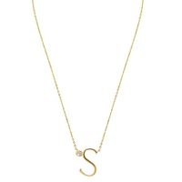 Sterling Silver Simple Style Letter Pendant Necklace sku image 19