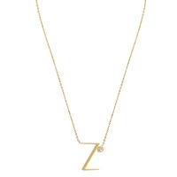 Sterling Silver Simple Style Letter Pendant Necklace sku image 26