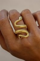 Wholesale Simple Style Cool Style Snake Copper Plating Open Rings main image 2