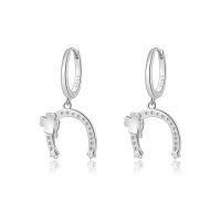 1 Pair Simple Style Four Leaf Clover Star Sterling Silver Drop Earrings sku image 1