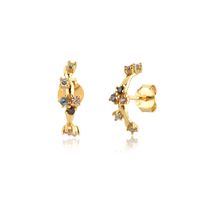 1 Pair Simple Style Geometric Plating Sterling Silver 18k Gold Plated Hoop Earrings Drop Earrings Ear Studs sku image 2