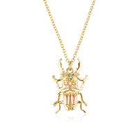 Sterling Silver Hip-Hop Simple Style Insect Pendant Necklace sku image 2